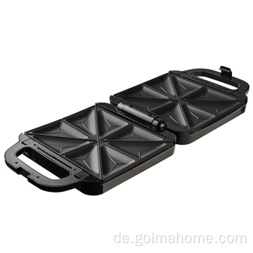 4 Scheiben Sandwich Maker mit Edelstahlabdeckung Grill Sandwich Maker Waffelmacher mit abnehmbarer Platte